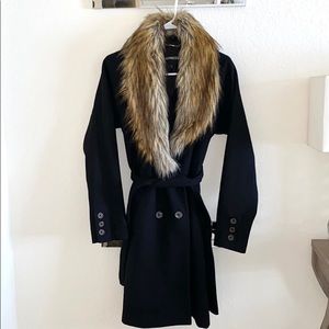 Express Long Fur Trim Peacoat S